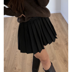 Juodas klostuotas sijonas-...