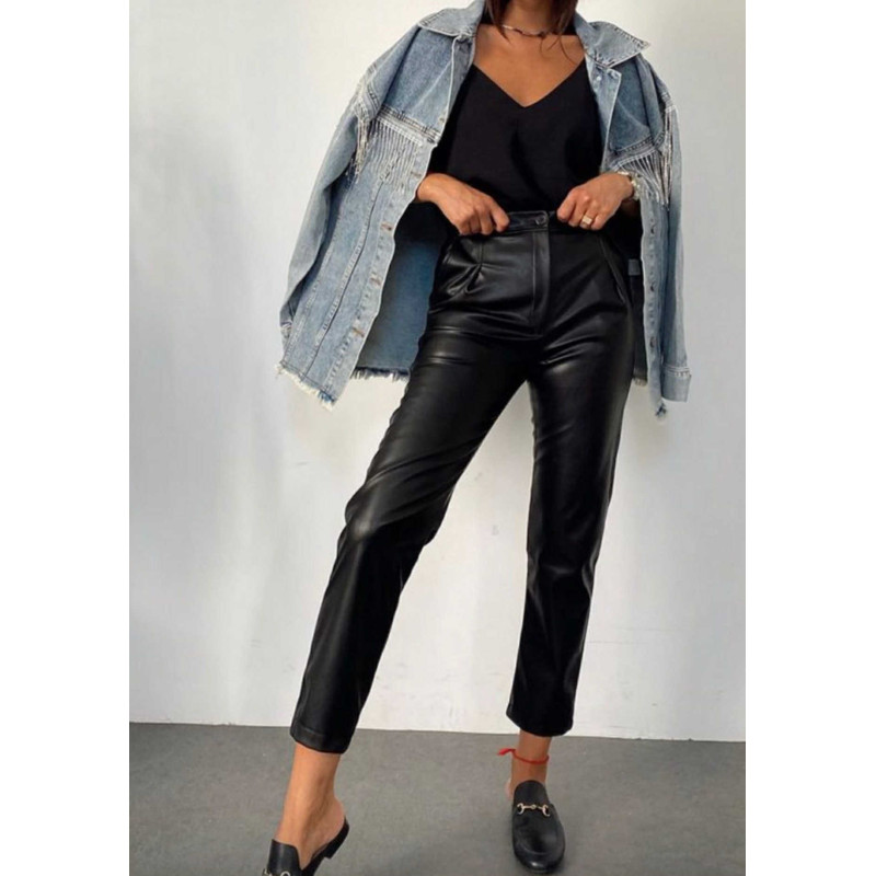 Odinės kelnės aukštu liemeniu