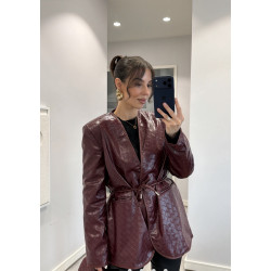 Bordinis švarkas su raišteliu