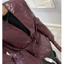 Bordinis švarkas su raišteliu