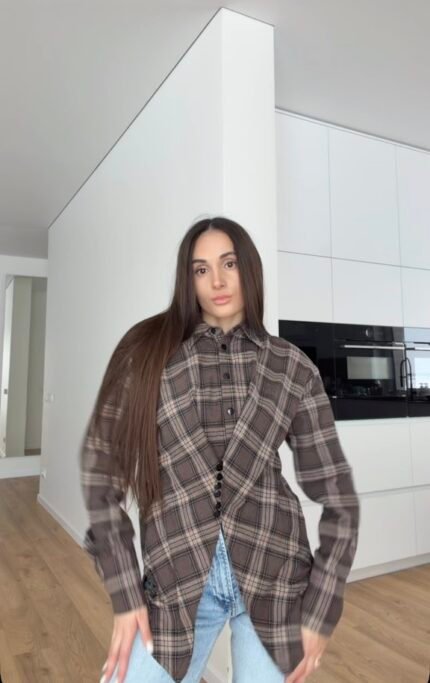 Marškiniai languoti su sagutėmis